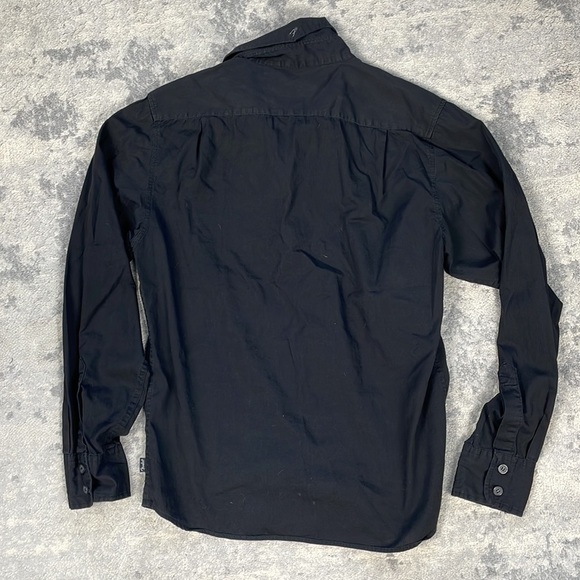 Fender Guitar Embroidered Long Sleeve Button Front Shirt Black Rocker Sz M - Picture 2 of 13